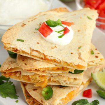 stack of quesadilla pieces