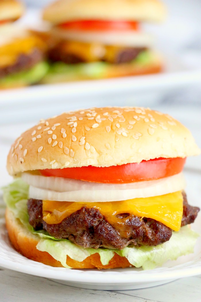 Easy Air Fryer Burgers - Juicy and flavorful burgers cooked perfectly in the air fryer! 