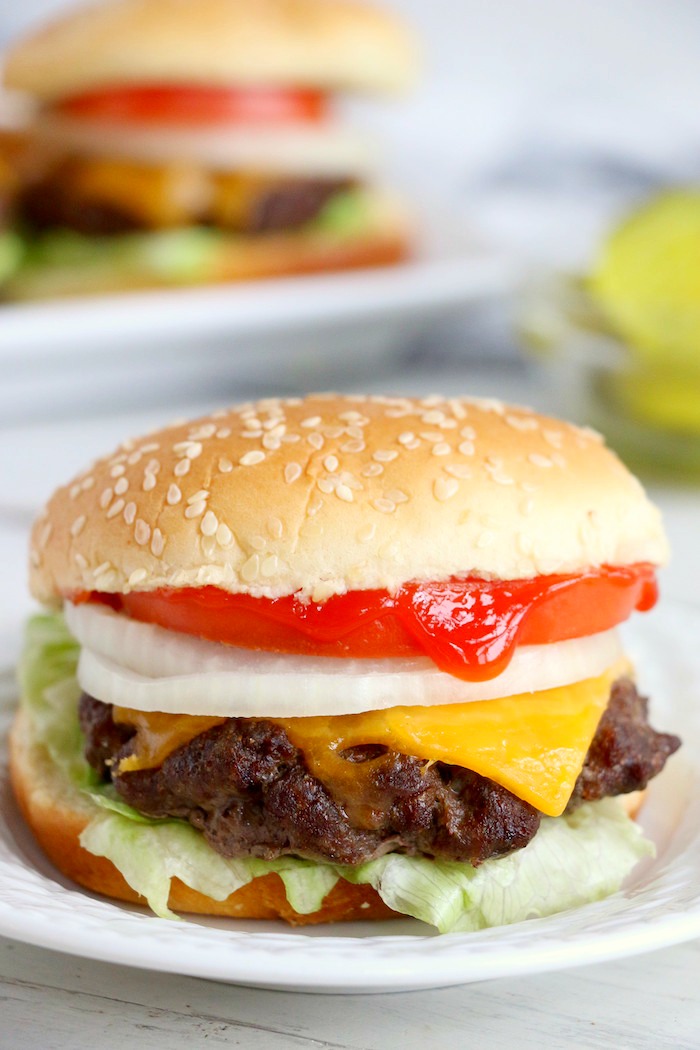 Easy Air Fryer Burgers - Juicy and flavorful burgers cooked perfectly in the air fryer! 