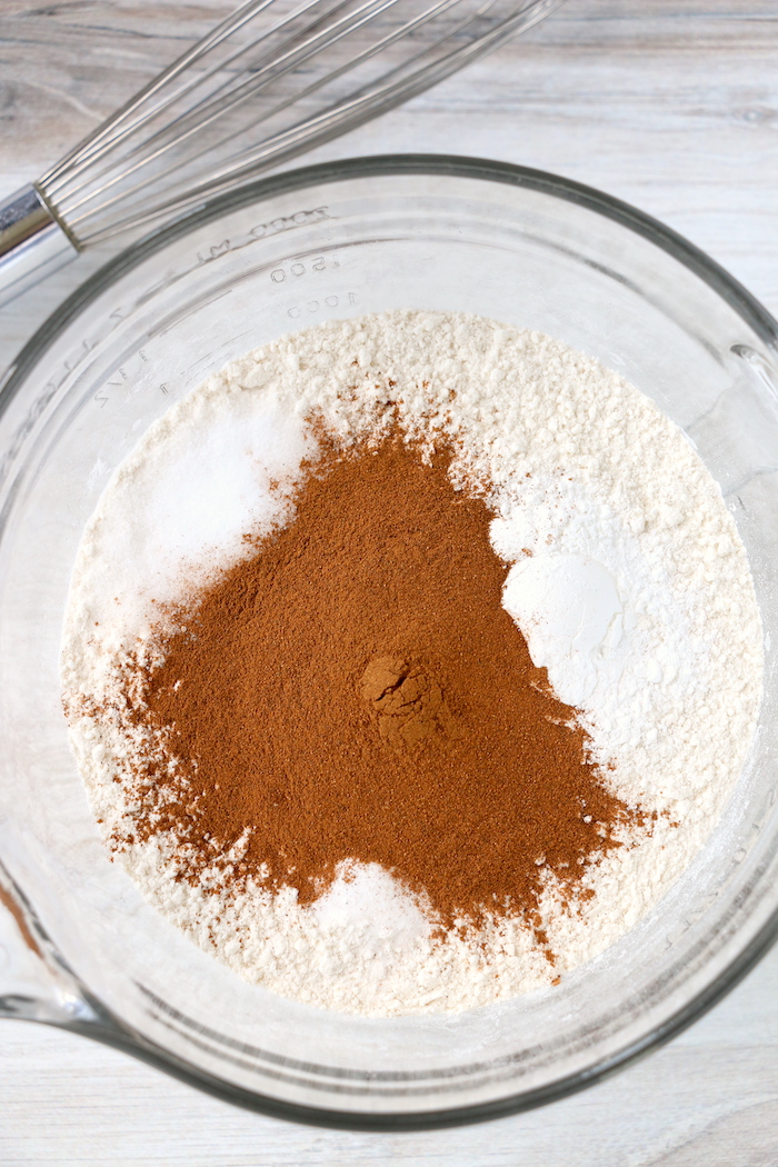 dry ingredients for baked apple donuts