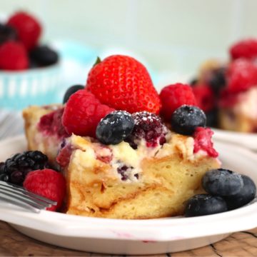 piece of croissant bake and berries