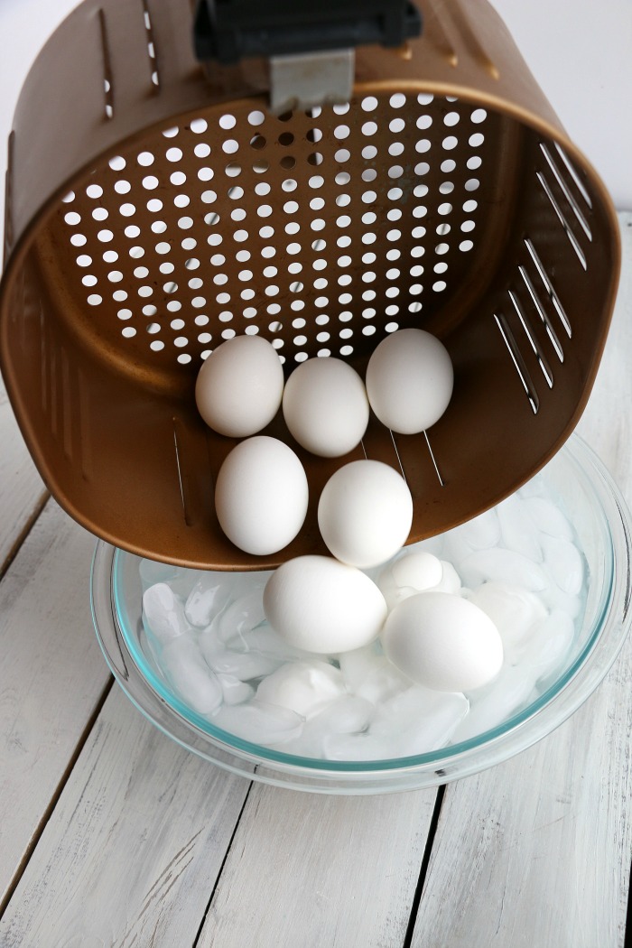 Air Fryer Hard Boiled Eggs - This is literally the EASIEST way to make hard boiled eggs! No boiling, no fuss. Just perfect, easy-to-peel hard boiled eggs!