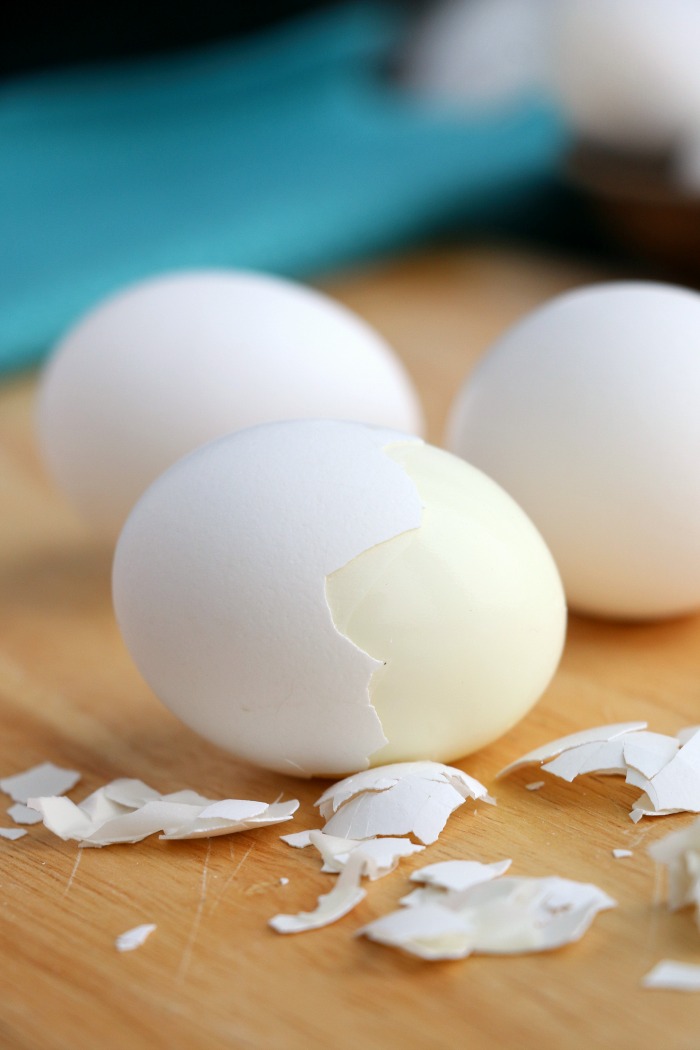 Air Fryer Hard Boiled Eggs - This is literally the EASIEST way to make hard boiled eggs! No boiling, no fuss. Just perfect, easy-to-peel hard boiled eggs!