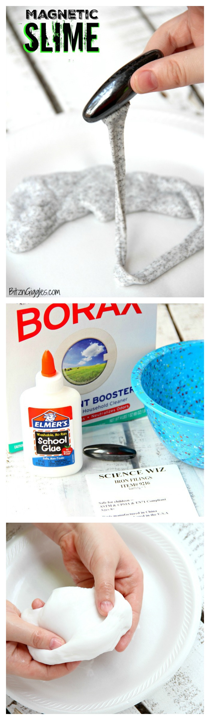 How to Make Magnetic Slime -Wondering how to make slime with magnetic qualities? This step-by-step tutorial is so helpful and even includes a video!
