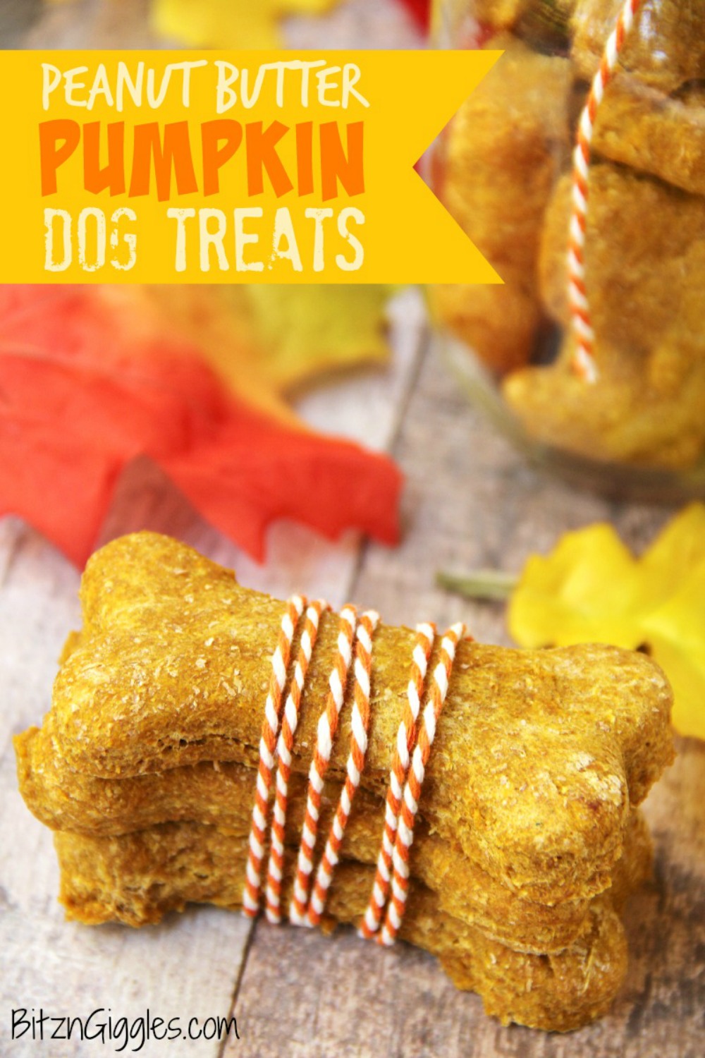 Peanut Butter Pumpkin Dog Treats - A crunchy treat made of pumpkin and peanut butter, perfect for your loving fur babies!